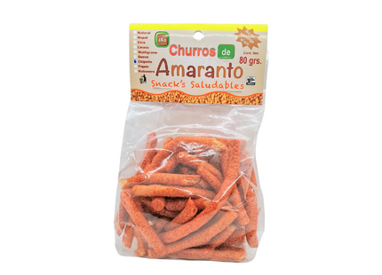 Churritos de Amaranto sin gluten 80g -Wellny