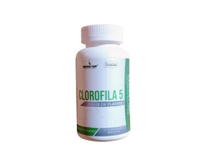 Clorofila 5 a con zinc & vit E 60cap 500mg c/u -Colpac
