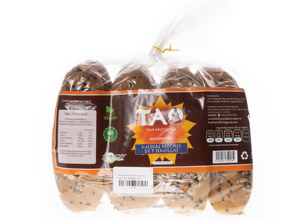 Medias noches Pan para Hot dog 7 semillas 8pz - Tao