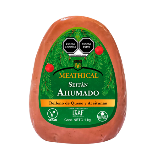 Seitan Ahumado Tipo Pierna - Queso y Aceitunas