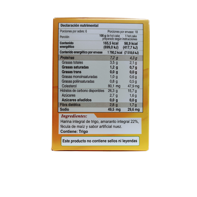 Harina integral de amaranto para hot cakes 390g - Quali