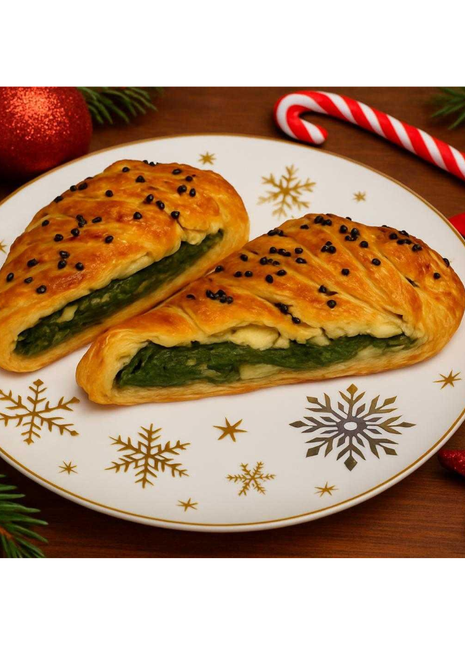 菠菜、蘑菇、起司和火腿酥皮卷 1k