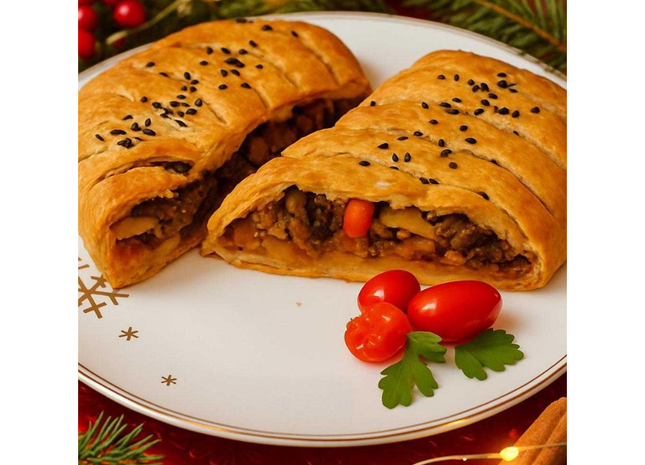 Rollo de hojaldre beyondMeat c/nueces y frutos secos 1k Navideño