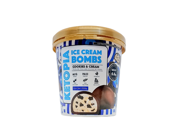 Trufas de chocolate rellenas de helado vegano - Ketopia 200g