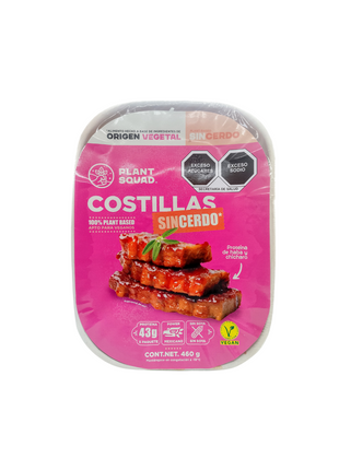 Costilla sin cerdo vegana 460g - Plant Squad