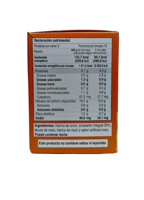 Harina integral de amaranto hot cakes Sin Gluten 375g - Quali