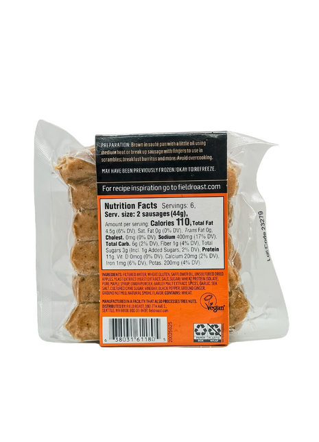 Mini Salchicha Sabor Maple Y Manzana 264g - Field Roast